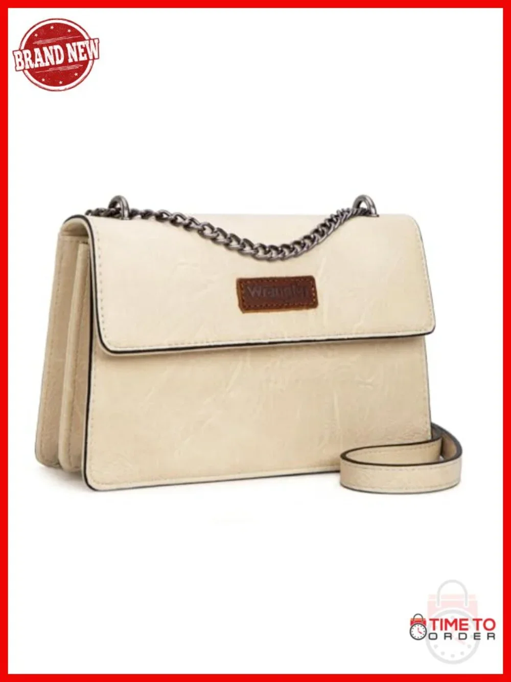 Faux Leather Crossbody Bag with Chain Strap